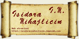 Isidora Mihajličin vizit kartica